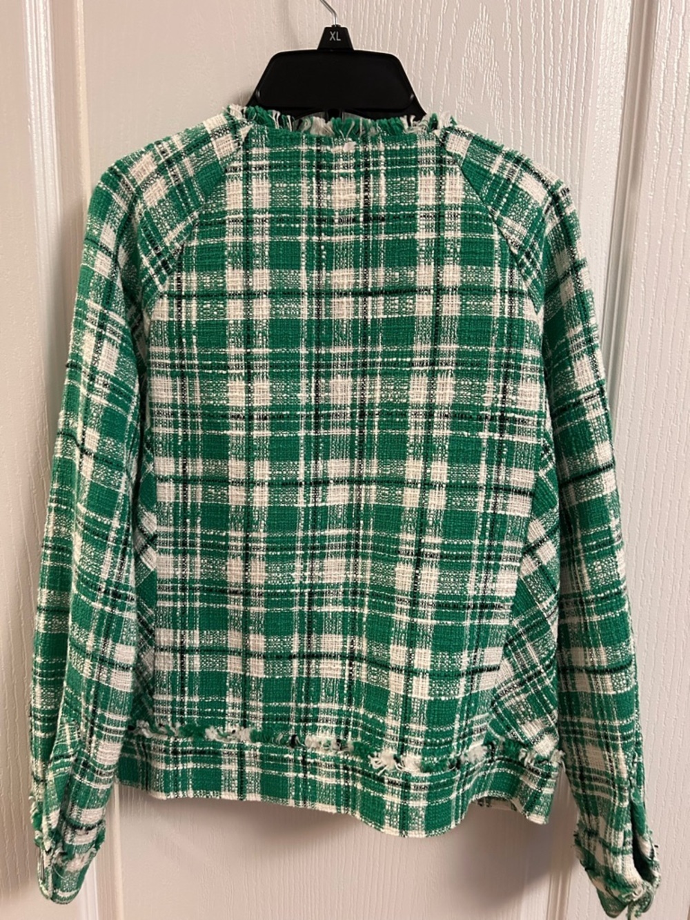 CAbi Green and White Plaid Tweed Jacket - Picture 7 of 9